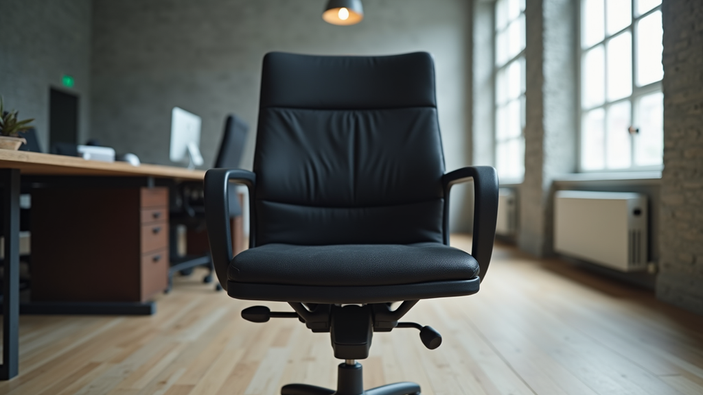 Vue de face d’un fauteuil de bureau ergonomique noir